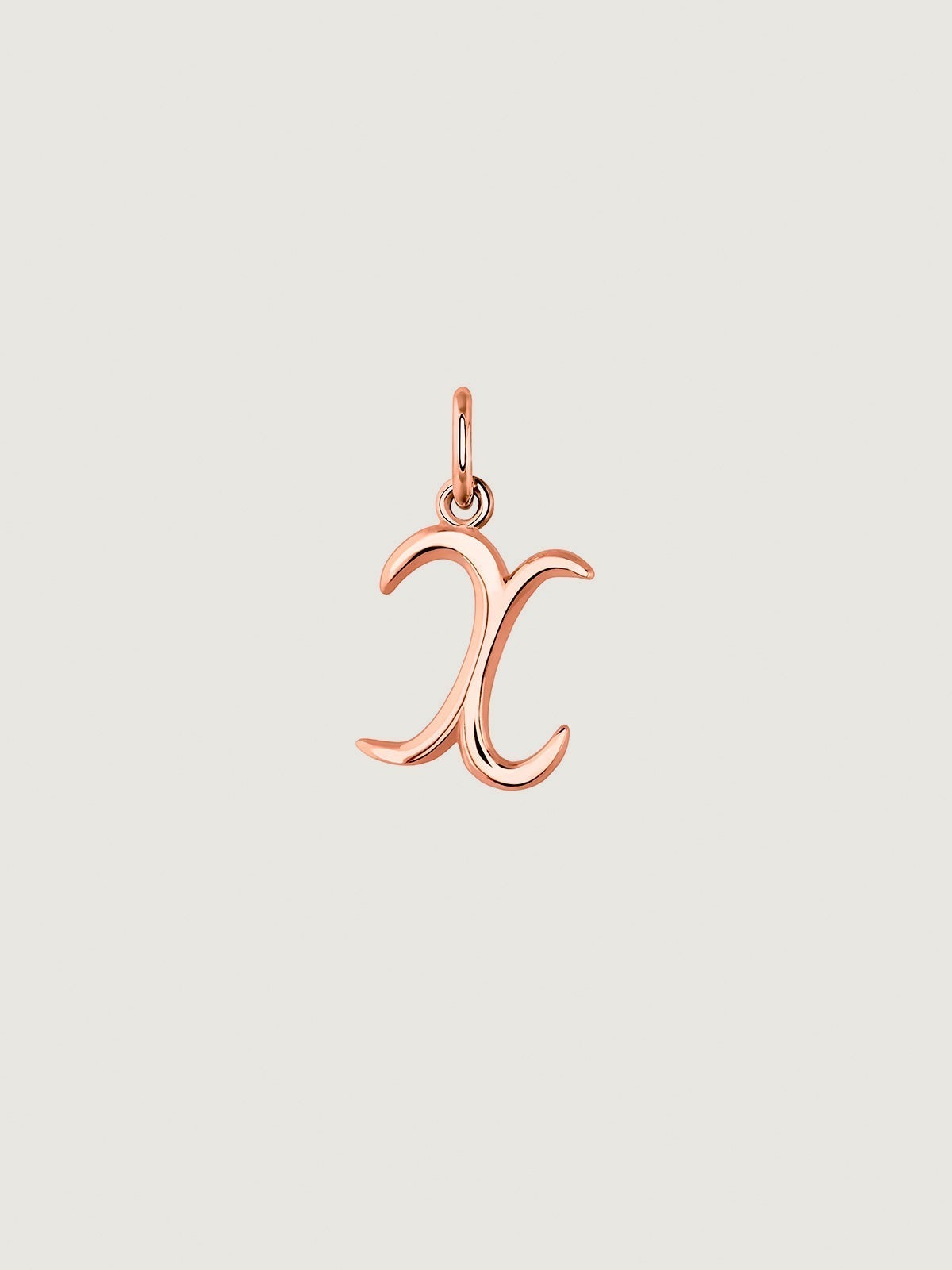 Charm de plata 925 bañada en oro rosa de 18K con inicial X