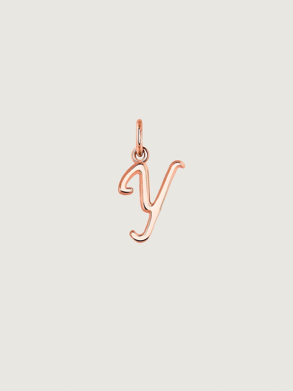 Charm de plata 925 bañada en oro rosa de 18K con inicial Y