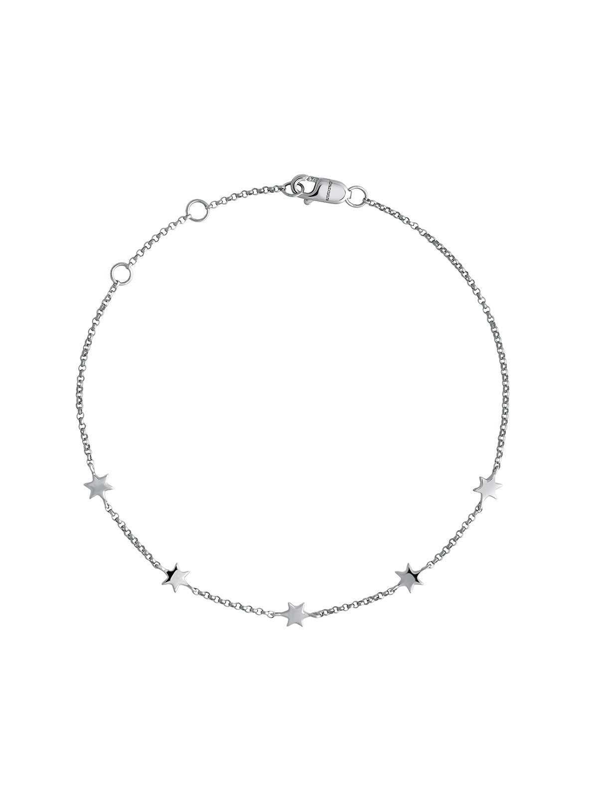 Pulsera Estrellas en Oro Blanco de 9 Kt.