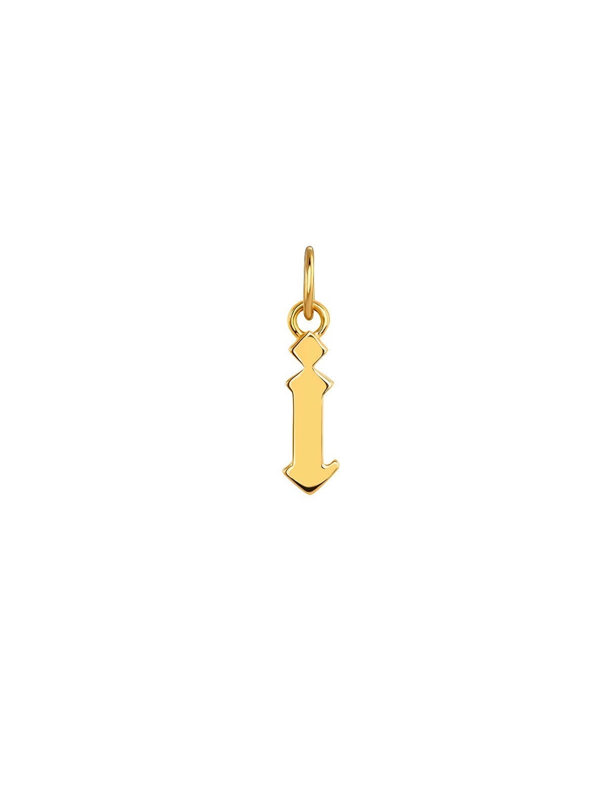Charm de plata 925 bañada en oro amarillo con inicial I