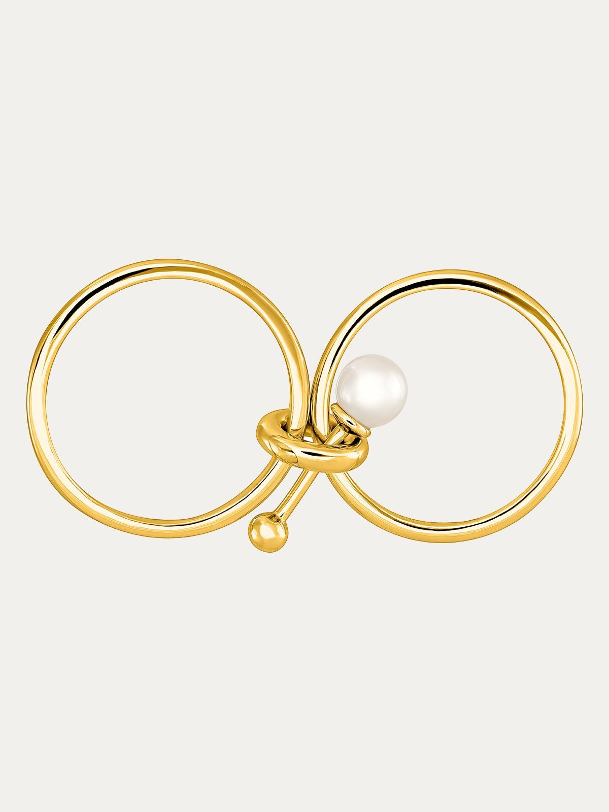 Anillo de plata 925 bañada en oro amarillo de 18K con perla