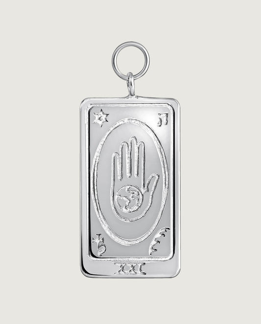 Charm de plata 925 con forma de carta de Tarot