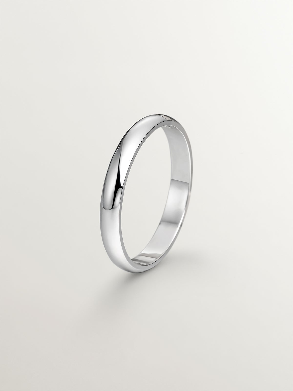 Alianza de oro blanco de 18k de media caña 3,15mm