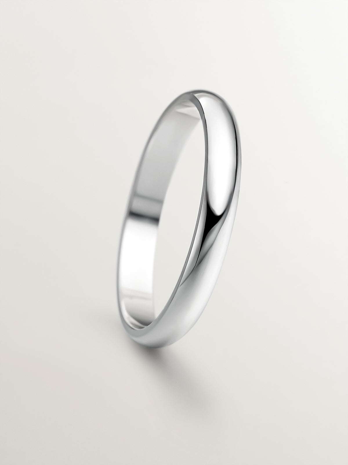 Alianza de oro blanco de 18k de media caña 3,15mm