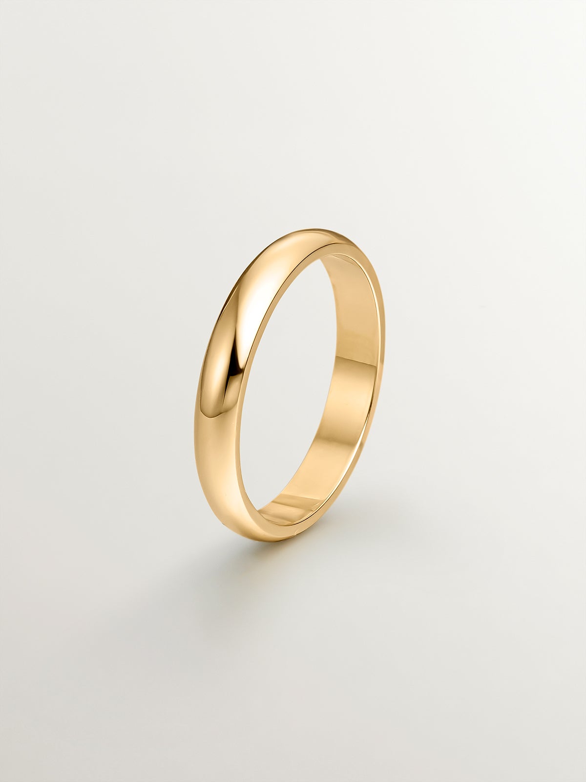 Alianza de oro amarillo de 18k de media caña 3,15mm