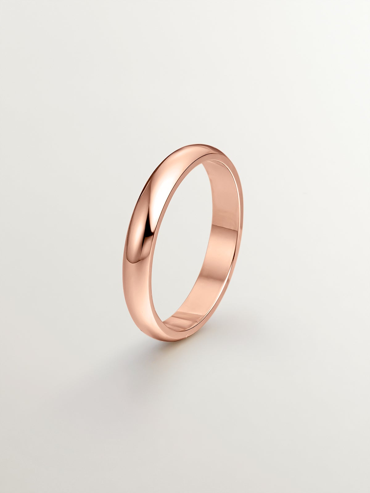 Alianza de oro rosa de 18k de media caña 3,15mm