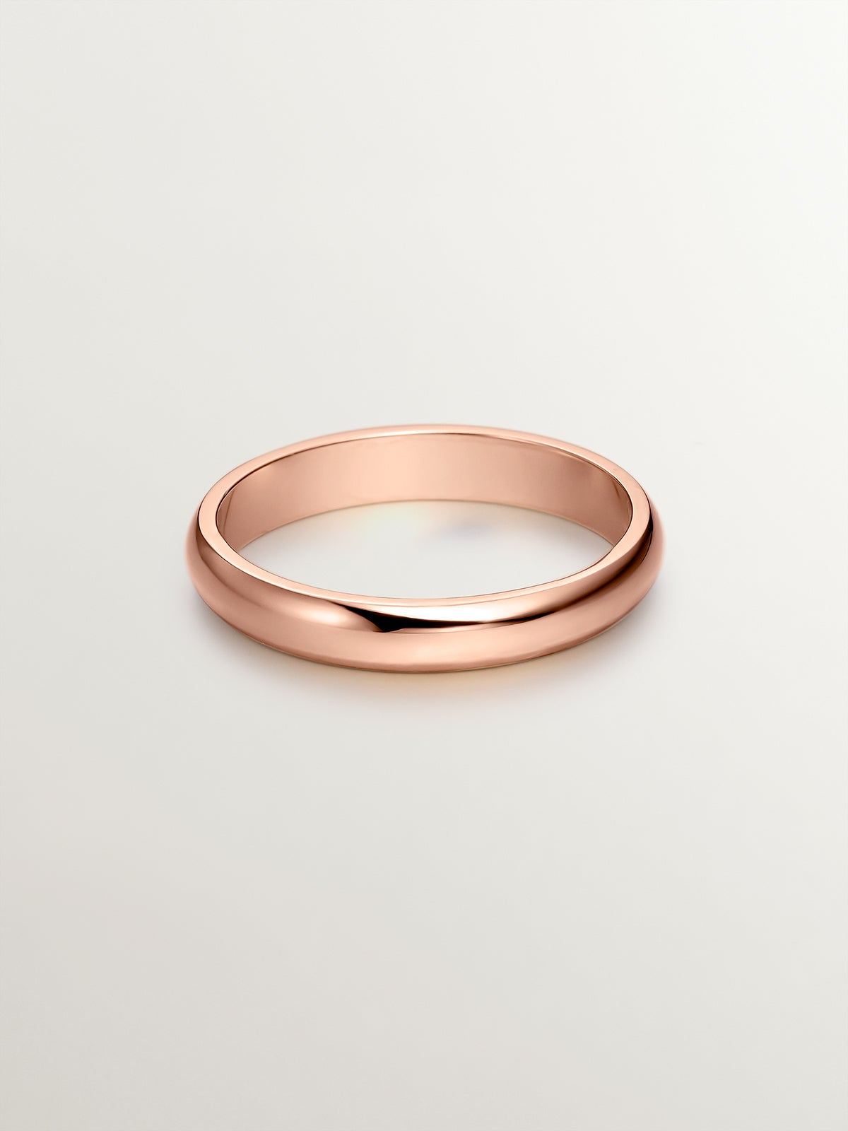 Alianza de oro rosa de 18k de media caña 3,15mm