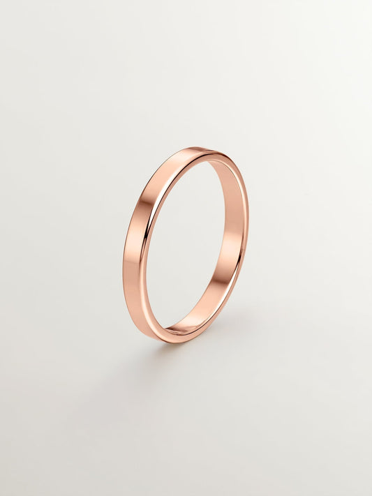 Alianza de oro rosa de 18k plana de 2,40mm