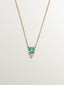 Colgante de oro amarillo de 18K con esmeralda y diamante