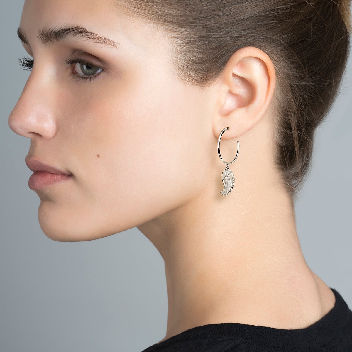 Pendientes de plata 925 con espinelas negras