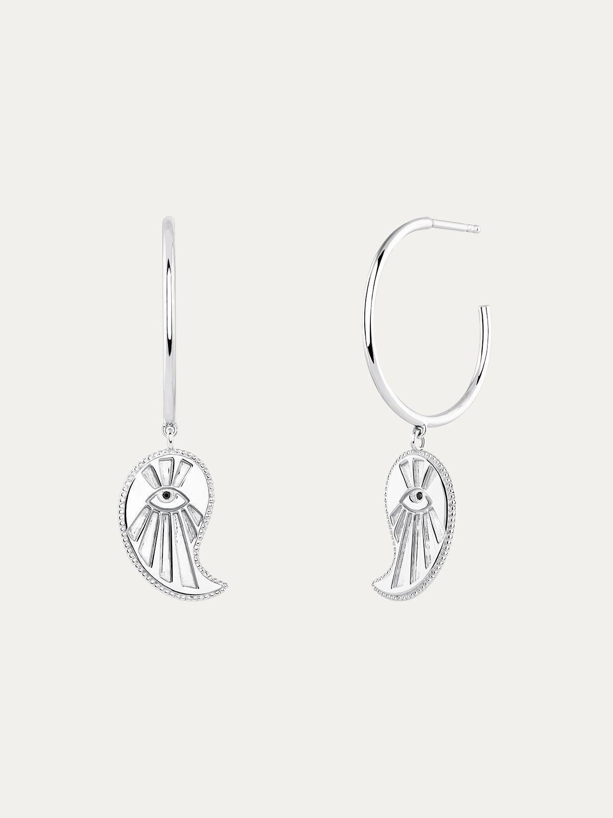 Pendientes de plata 925 con espinelas negras