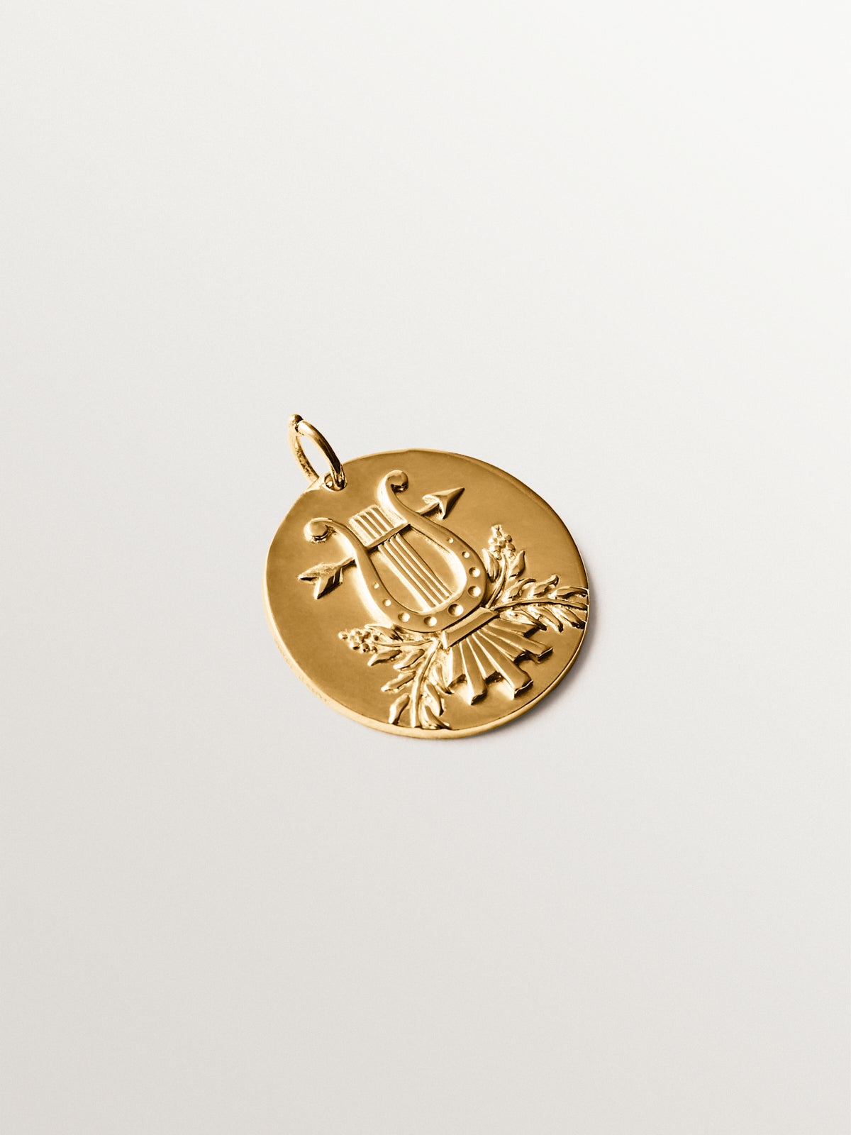 Charm de plata 925 bañada en oro amarillo de 18K con forma de moneda