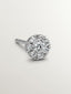Pendiente individual de oro blanco de 18K con roseta de diamantes 0,14 cts