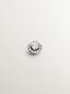 Pendiente individual de oro blanco de 18K con orla de diamantes 0,1 cts