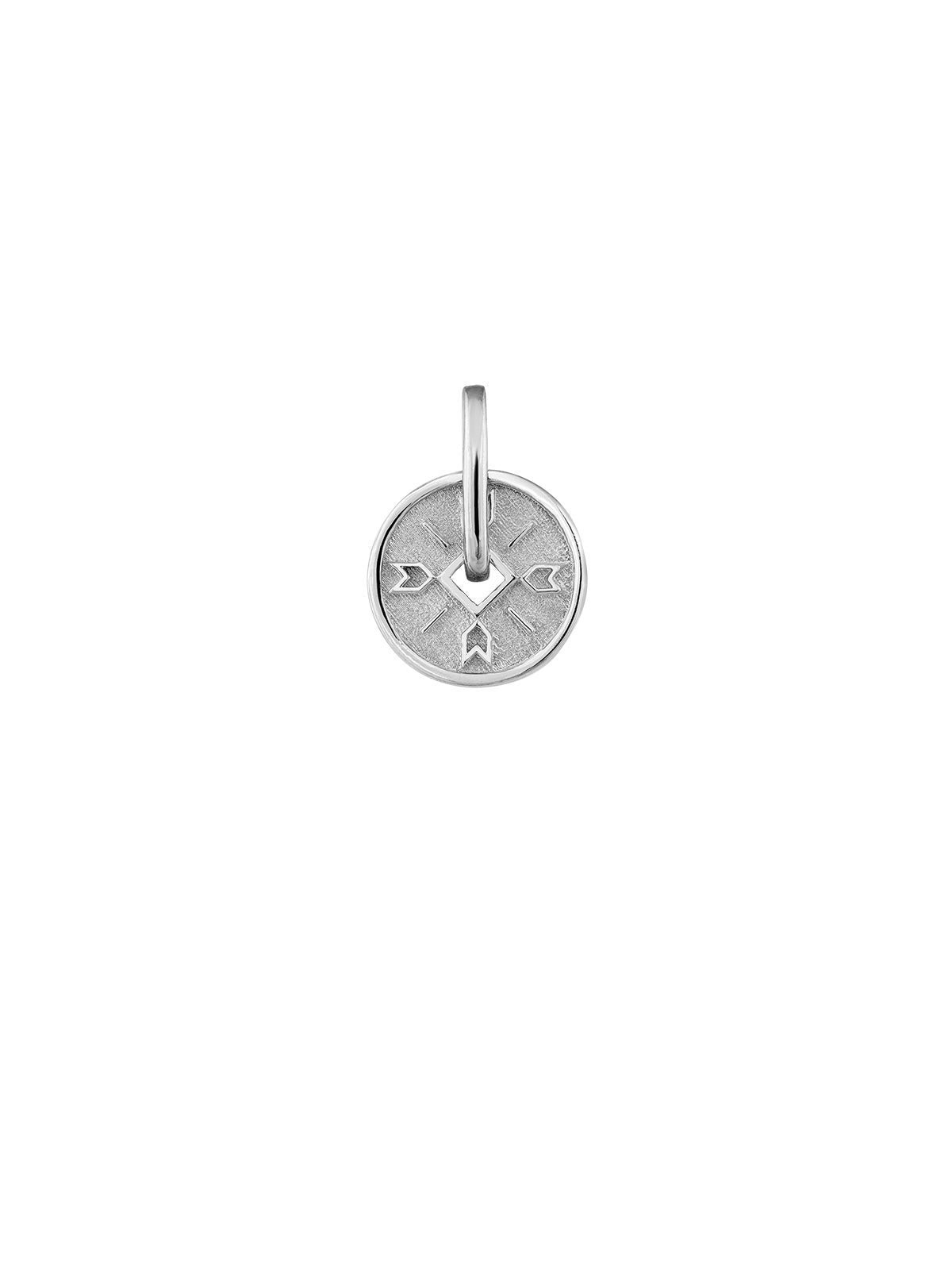 Colgante redondo de plata con motios centrales