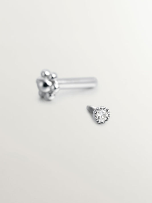 Piercing individual de oro banco de 18K con diamante