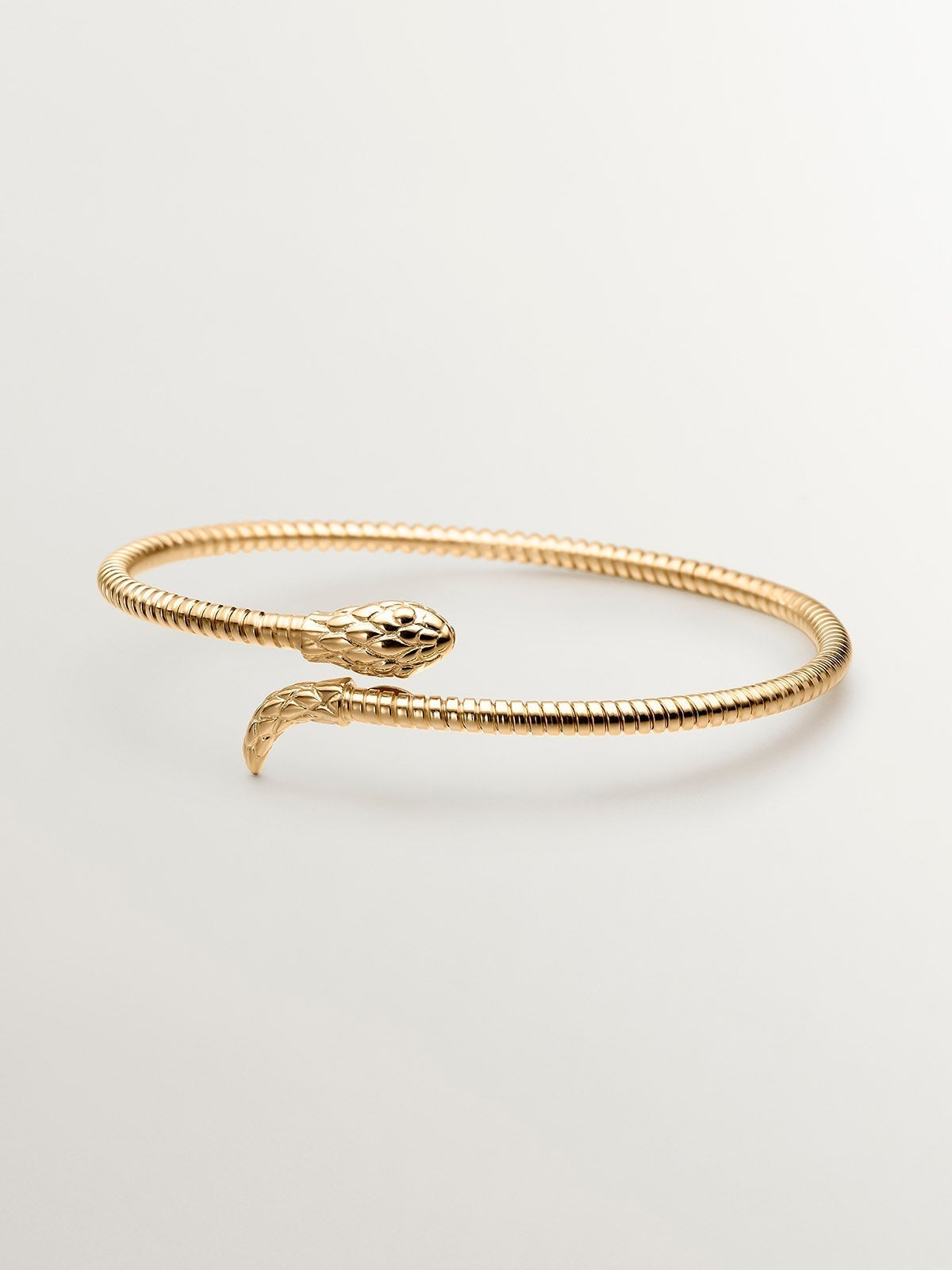 Brazalete de plata 925 bañada en oro amarillo de 18K con forma de serpiente