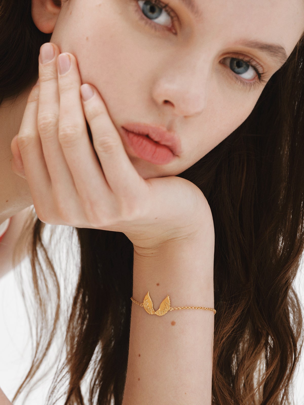 Pulsera de plata 925 bañada en oro amarillo de 18K con alas