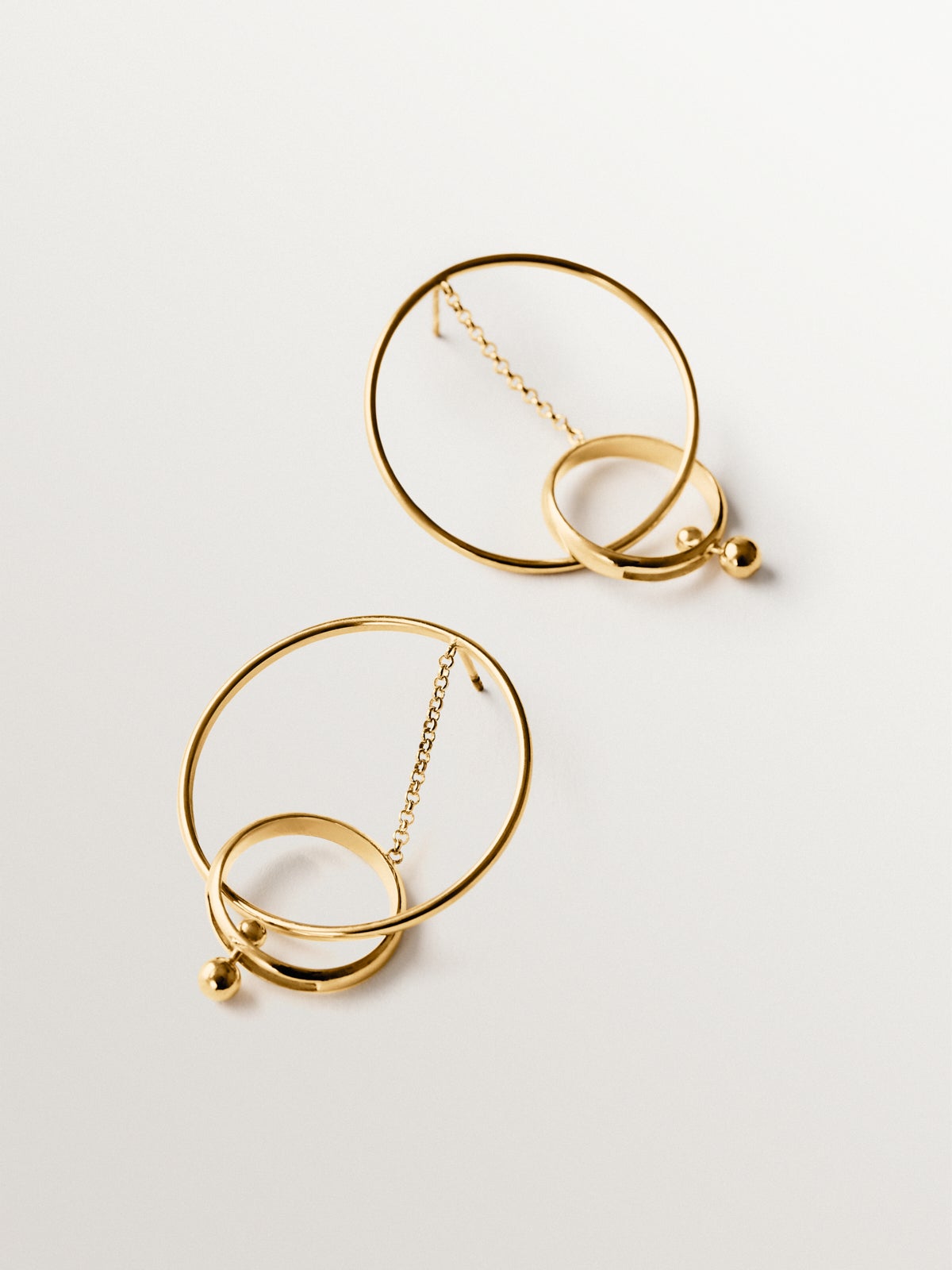 Penidentes de plata 925 bañada en oro de 18K