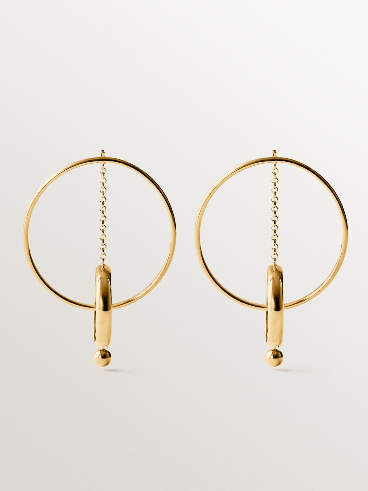 Penidentes de plata 925 bañada en oro de 18K