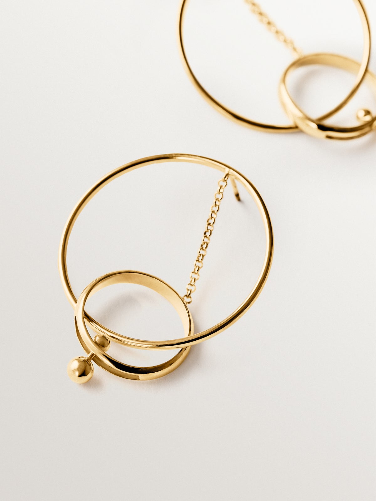 Penidentes de plata 925 bañada en oro de 18K