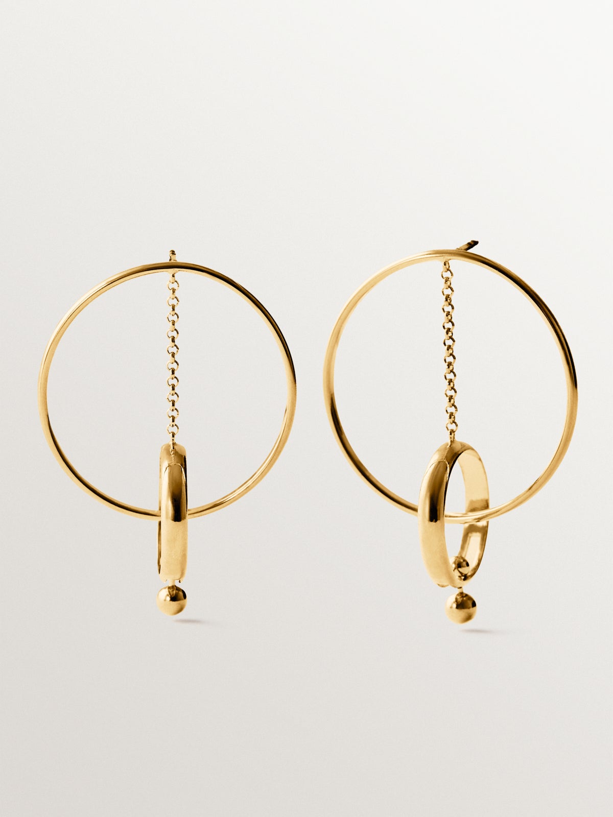 Penidentes de plata 925 bañada en oro de 18K