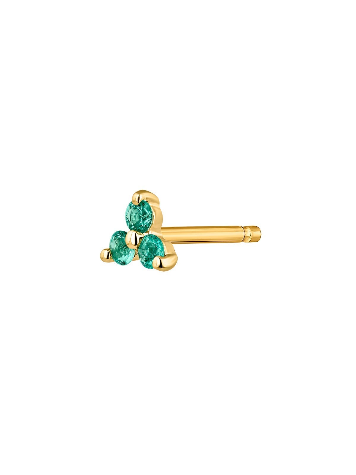 Piercing Tubo Esmeralda Oro 9kt