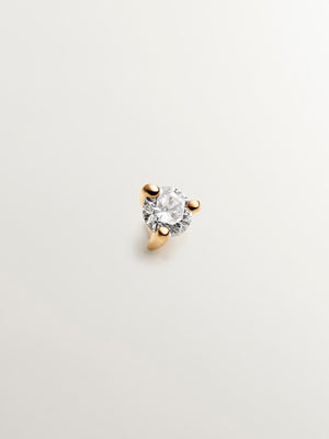 Piercing solitario de oro amarillo de 18K con diamante 0,04 cts
