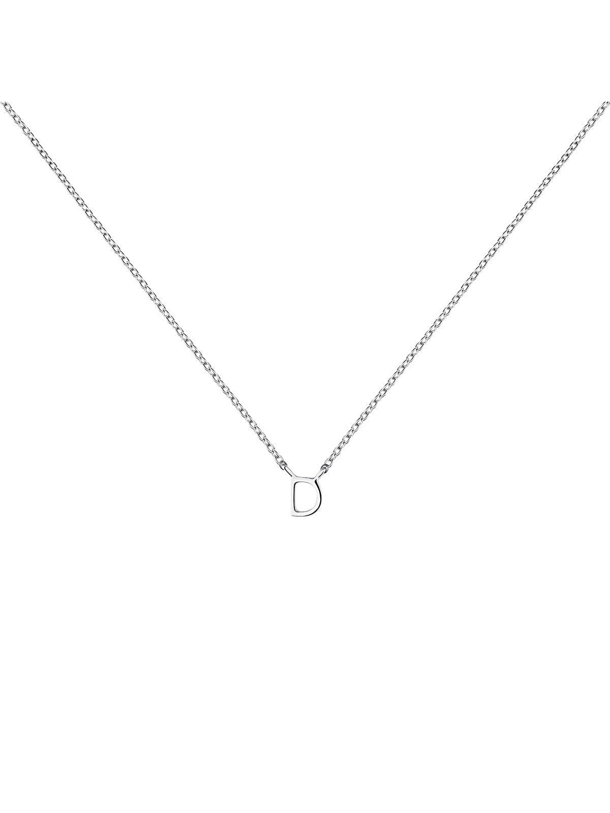 Colgante de oro blanco de 9K con inicial D