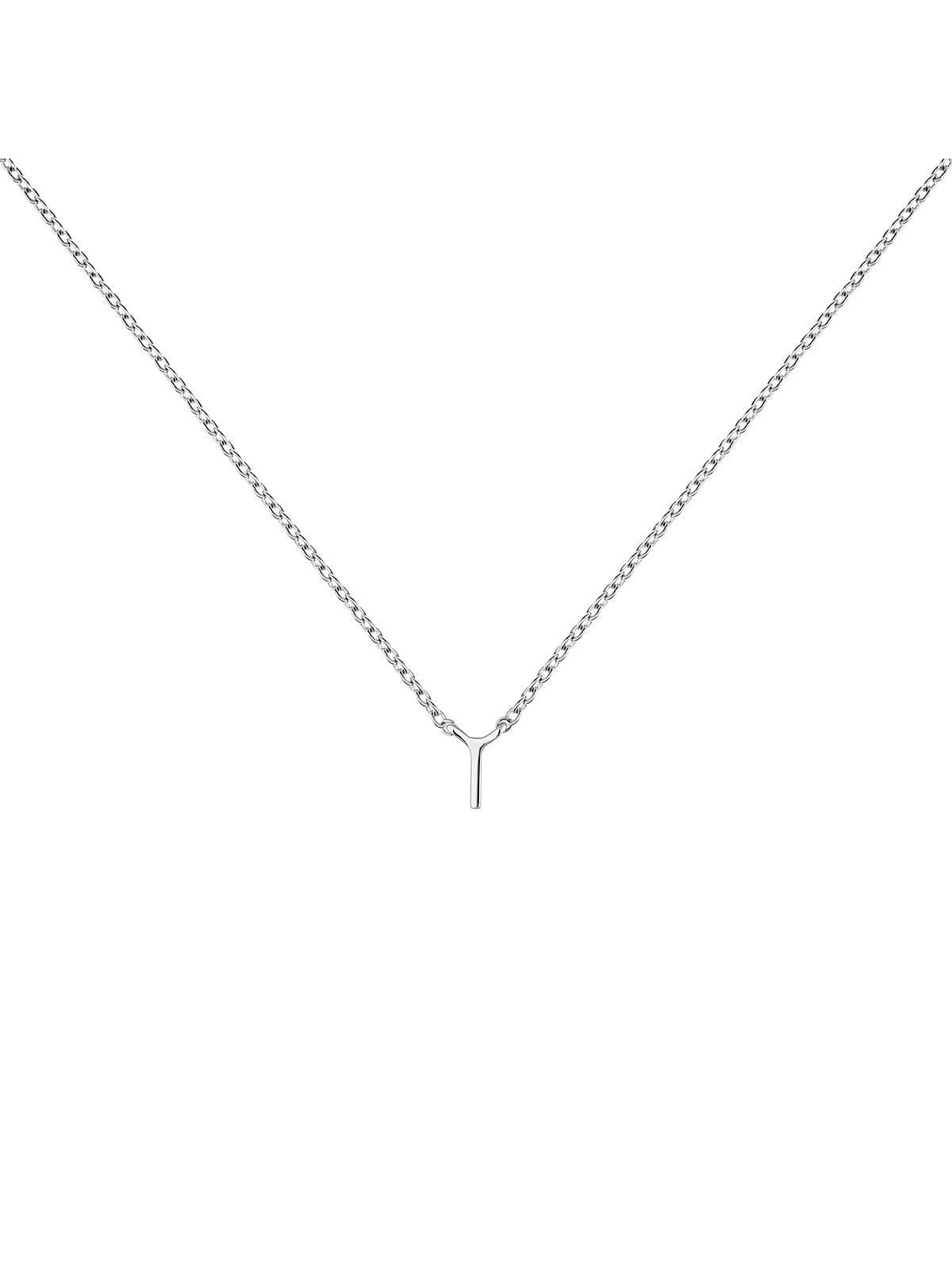 Colgante de oro blanco de 9K con inicial I