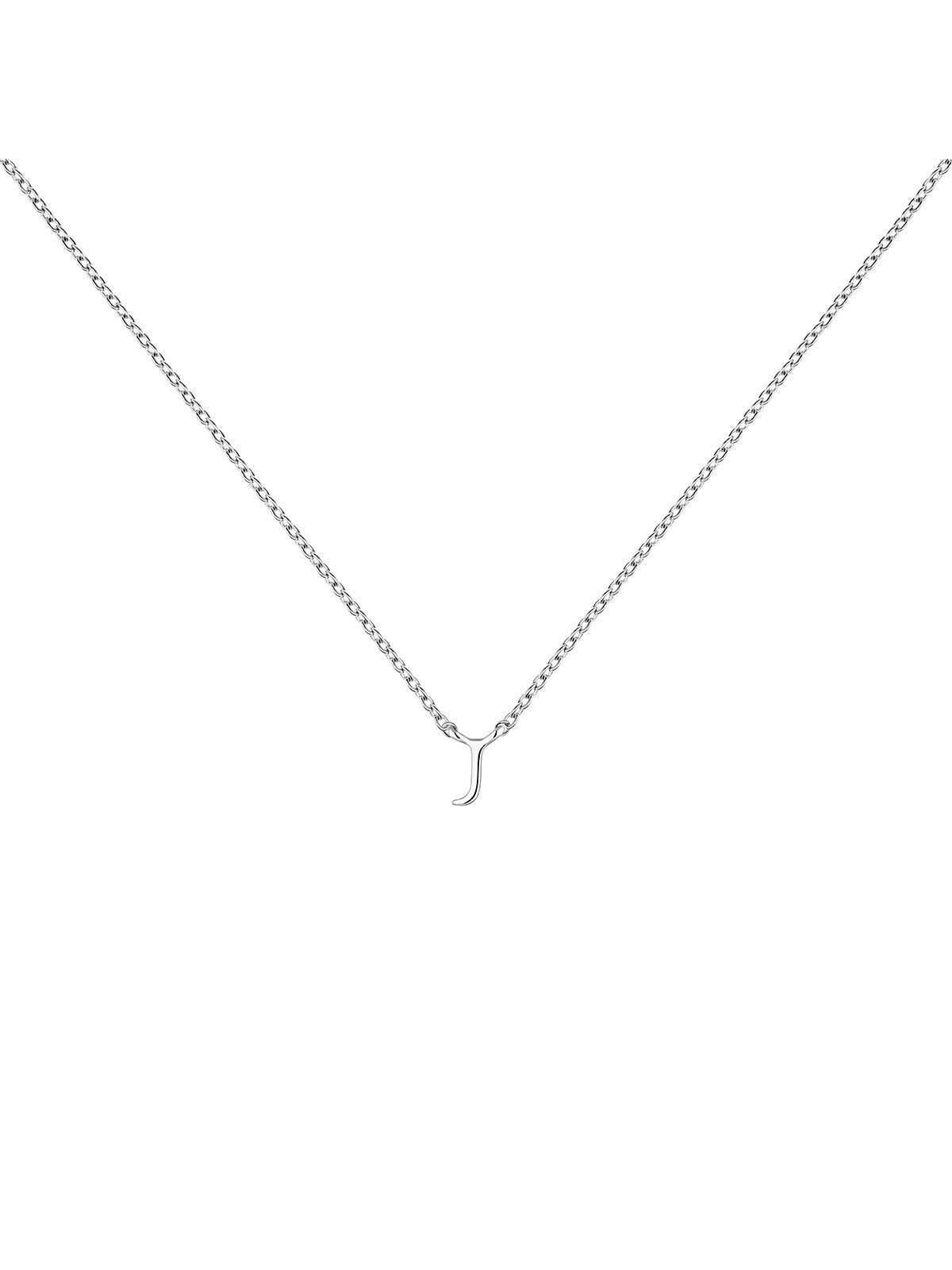 Colgante de oro blanco de 9K con inicial J