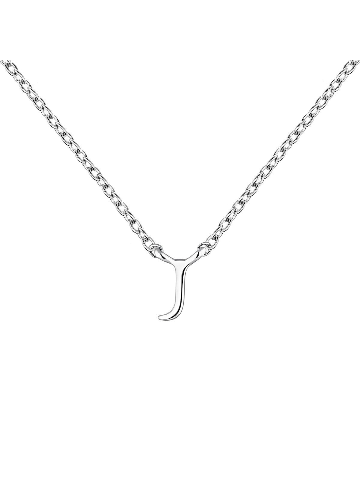Colgante de oro blanco de 9K con inicial J