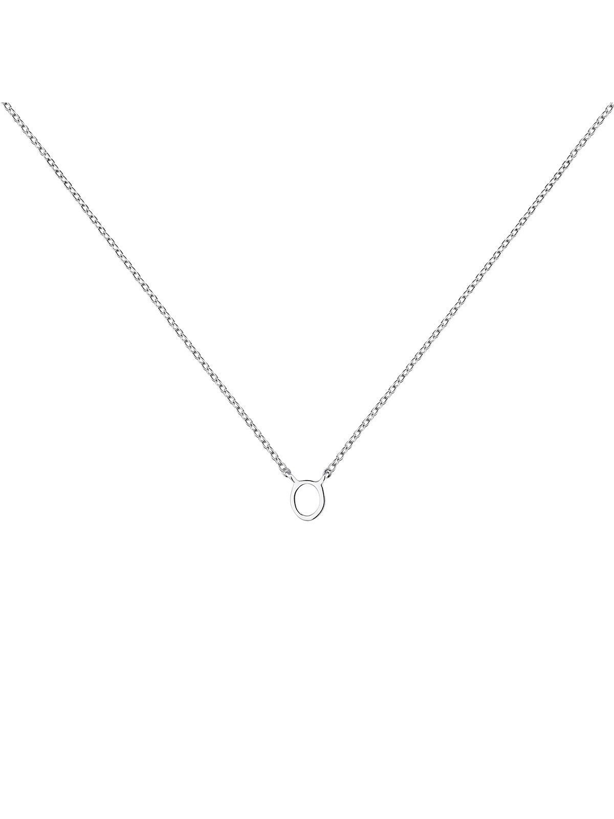 Colgante de oro blanco de 9K con inicial O