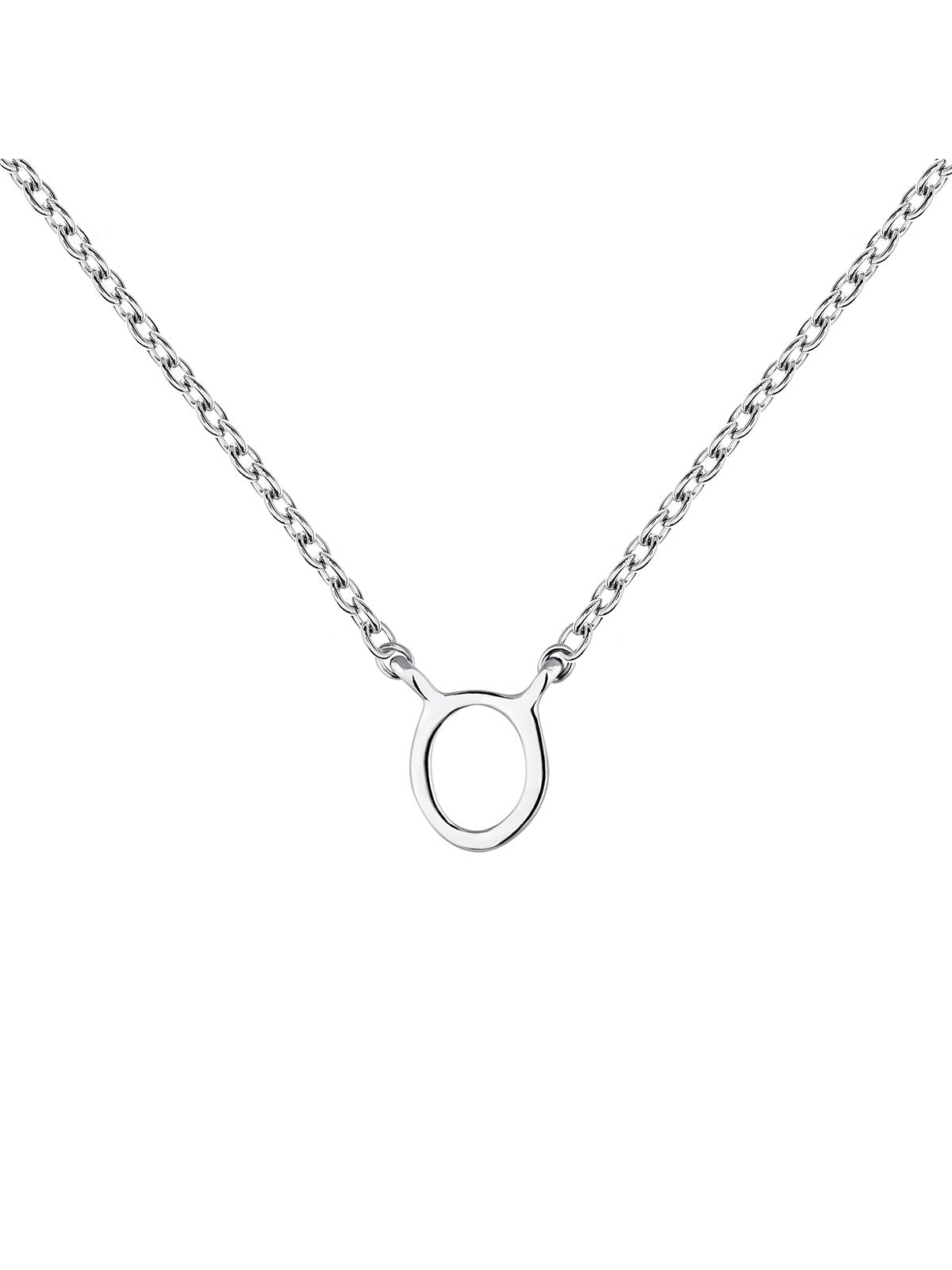 Colgante de oro blanco de 9K con inicial O