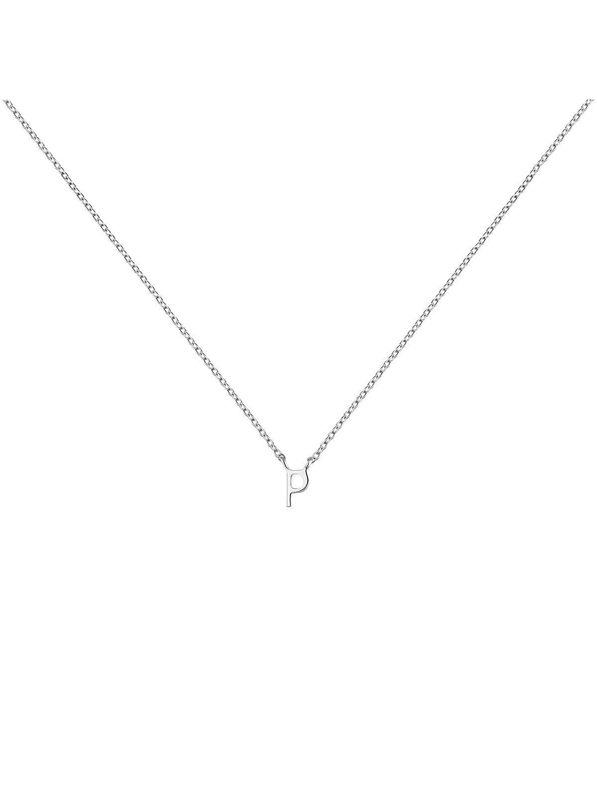 Colgante de oro blanco de 9K con inicial P