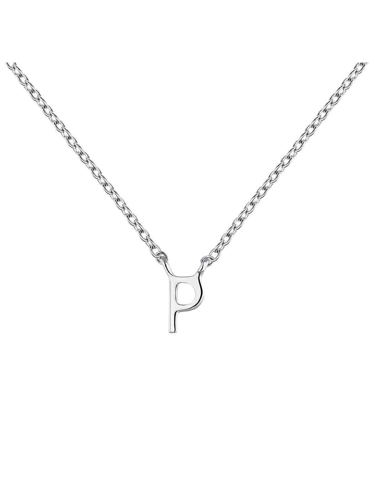 Colgante de oro blanco de 9K con inicial P