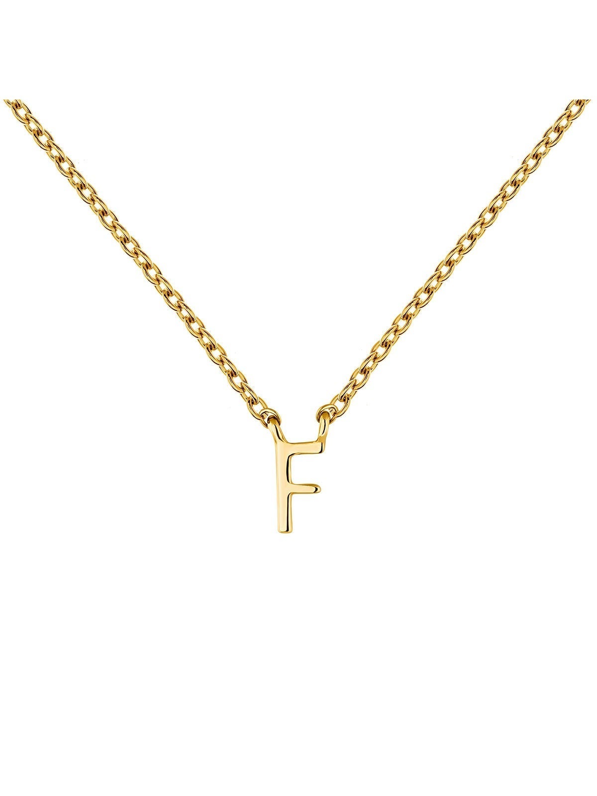 Colgante de oro amarillo de 9K con inicial F