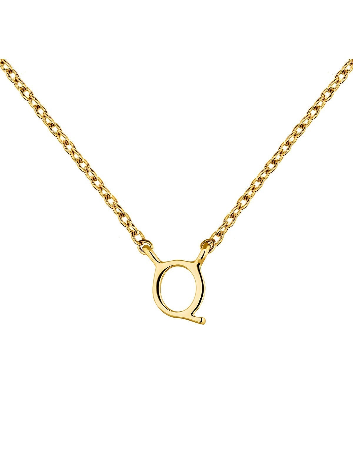 Colgante de oro amarillo de 9K con inicial Q