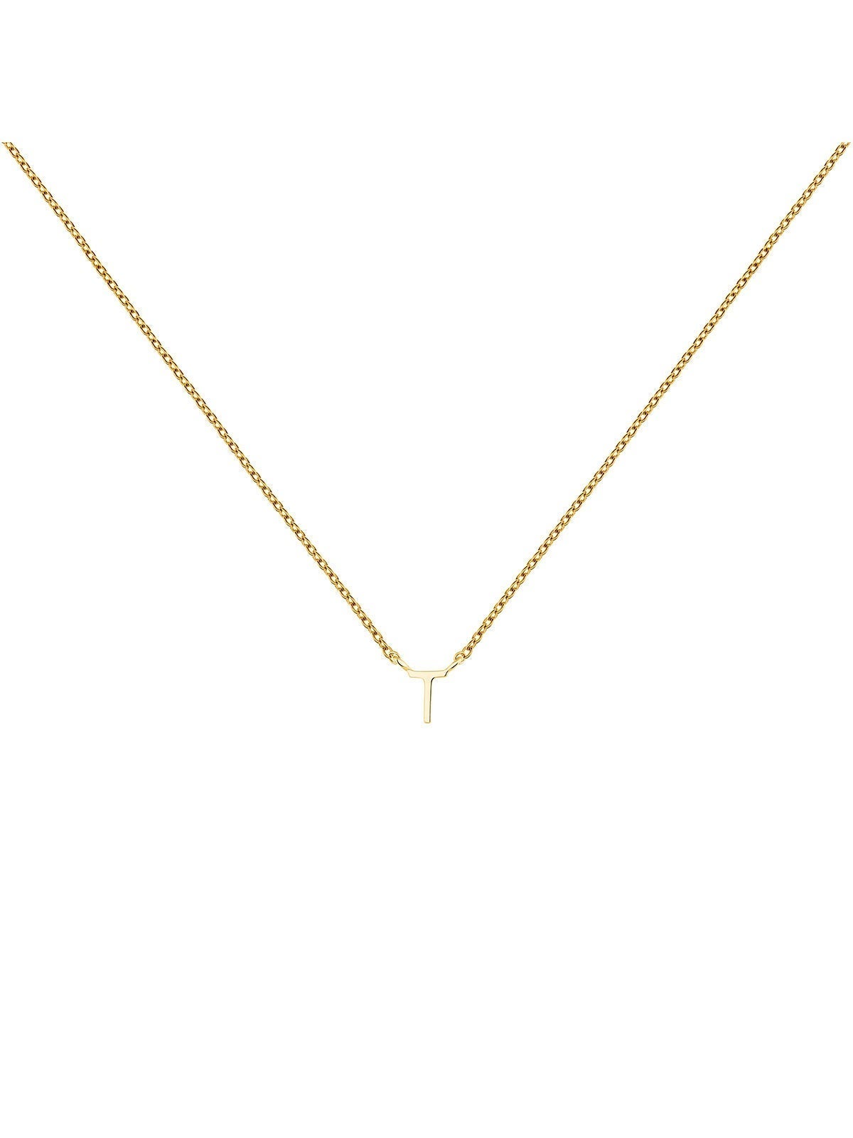 Colgante de oro amarillo de 9K con inicial T