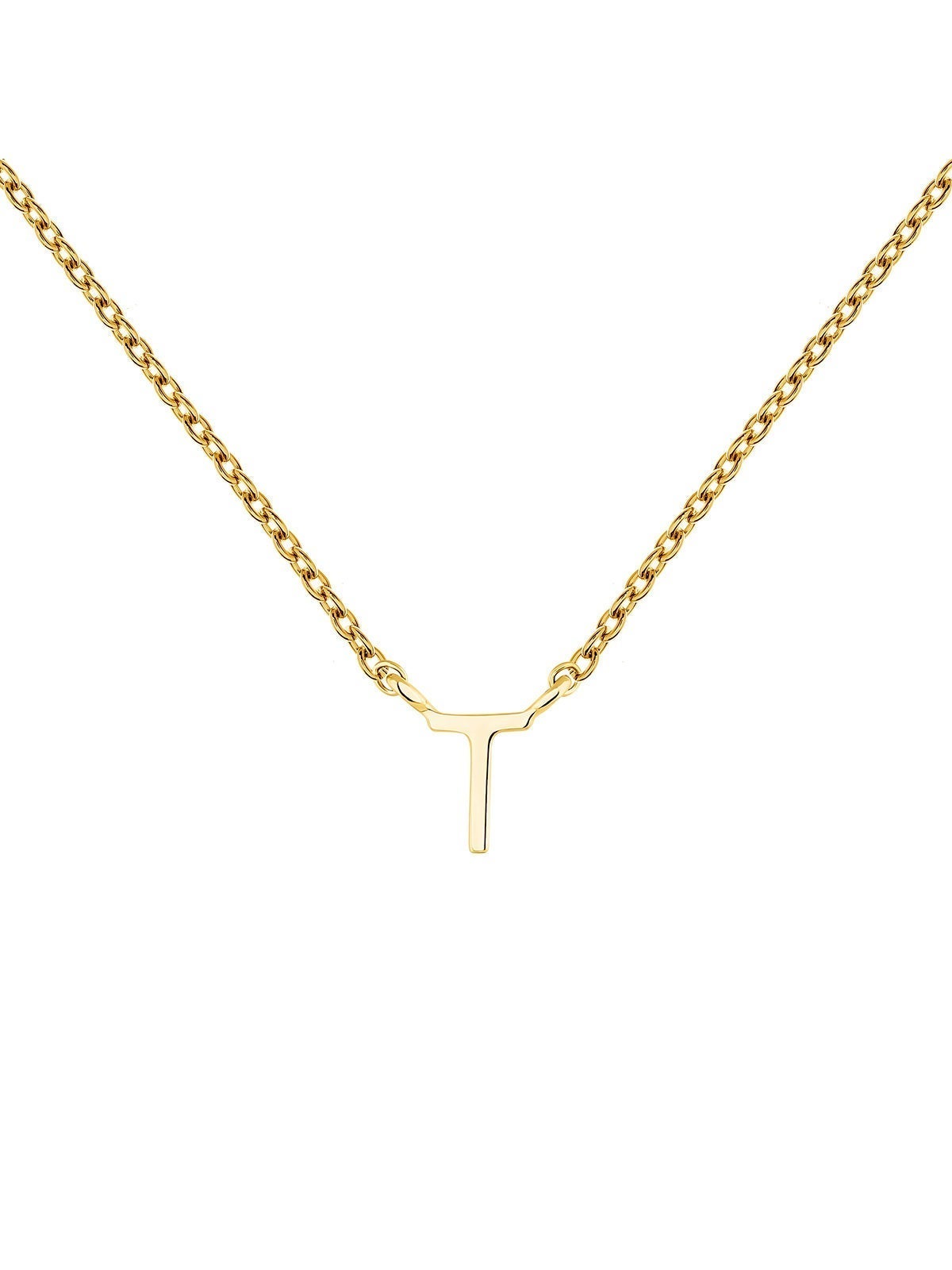 Colgante de oro amarillo de 9K con inicial T