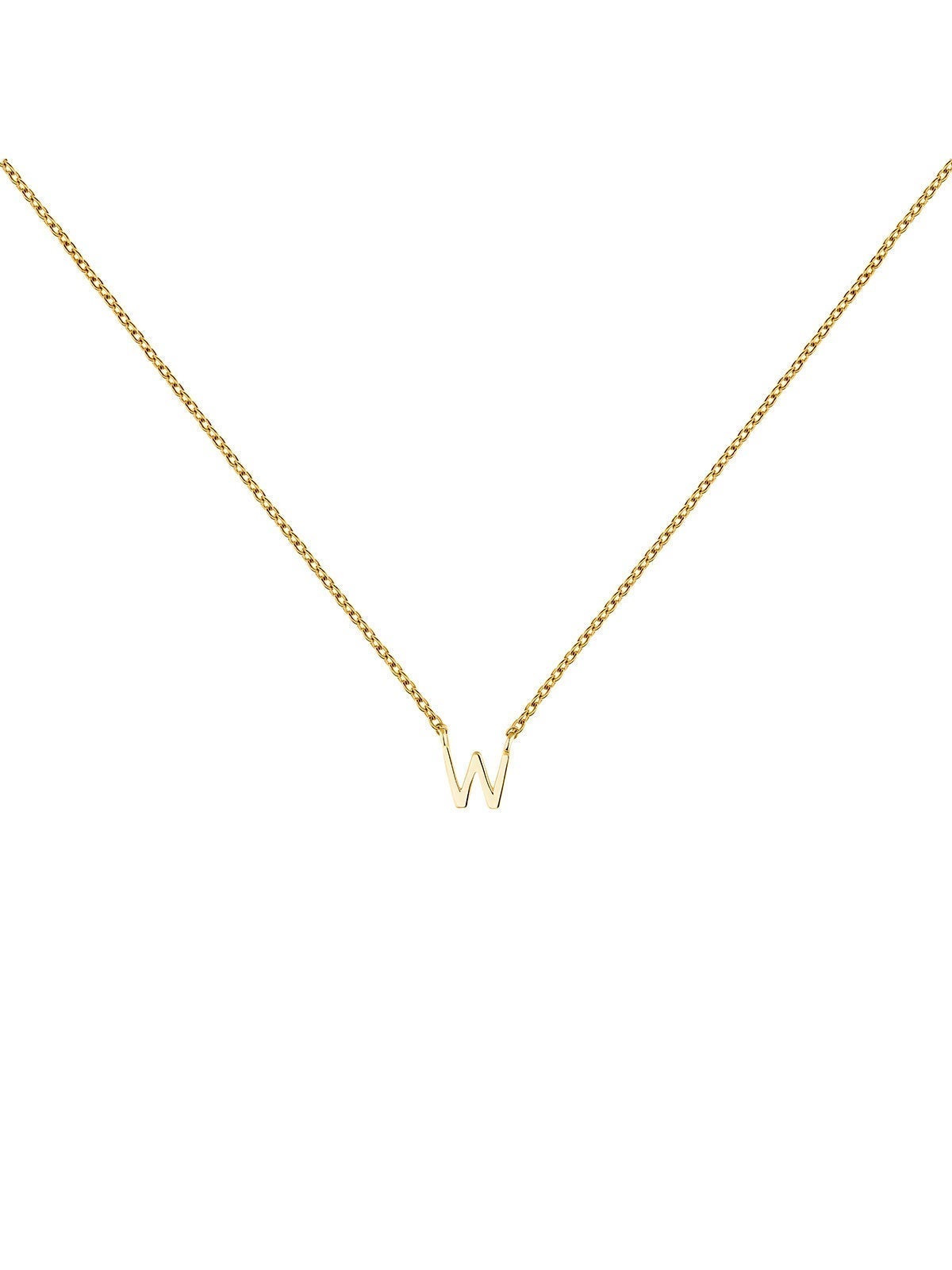 Colgante de oro amarillo de 9K con inicial W