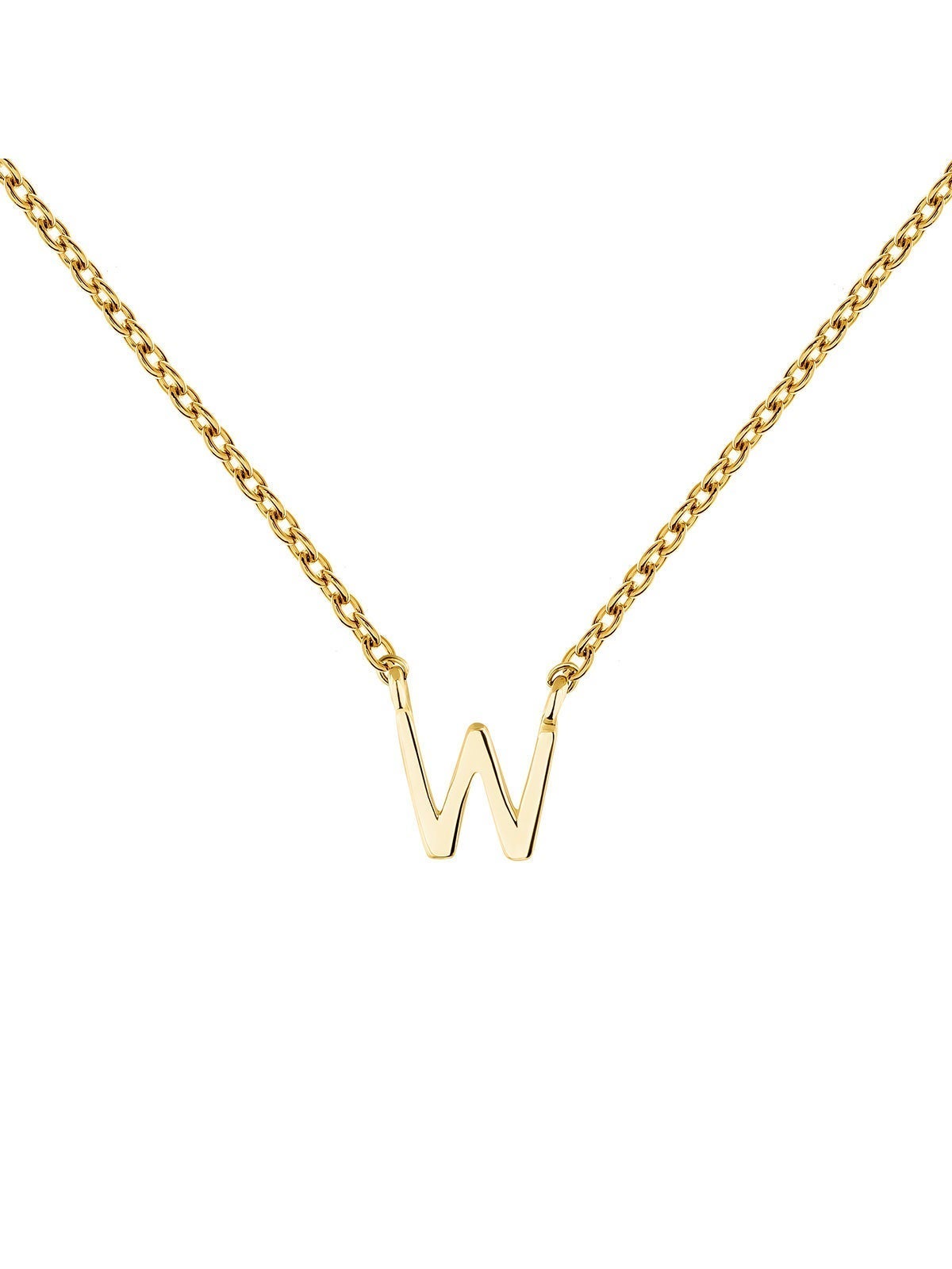 Colgante de oro amarillo de 9K con inicial W