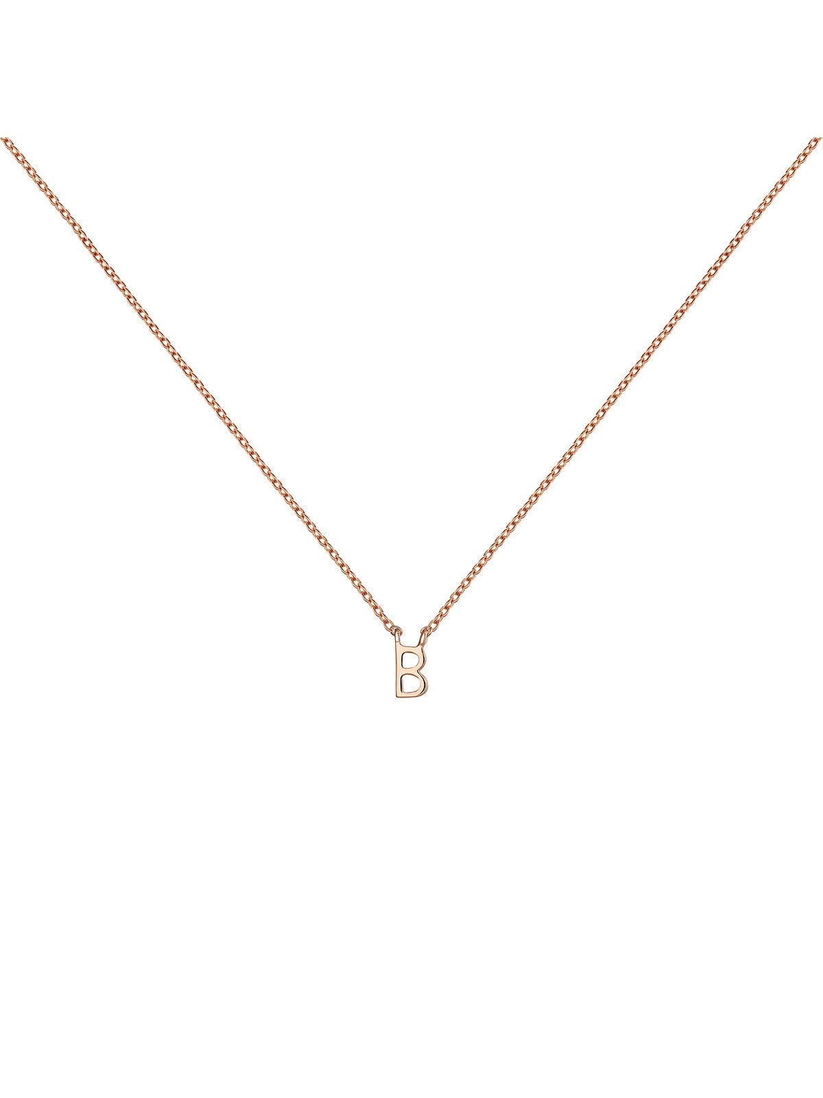 Colgante de oro rosa de 9K con inicial B