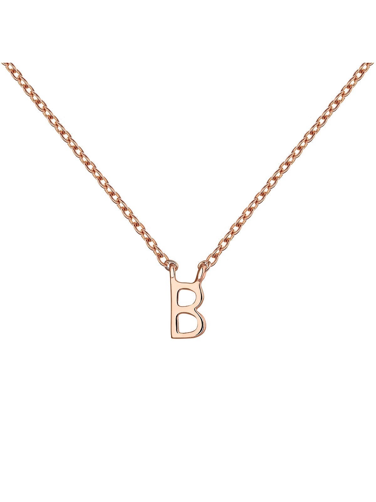 Colgante de oro rosa de 9K con inicial B