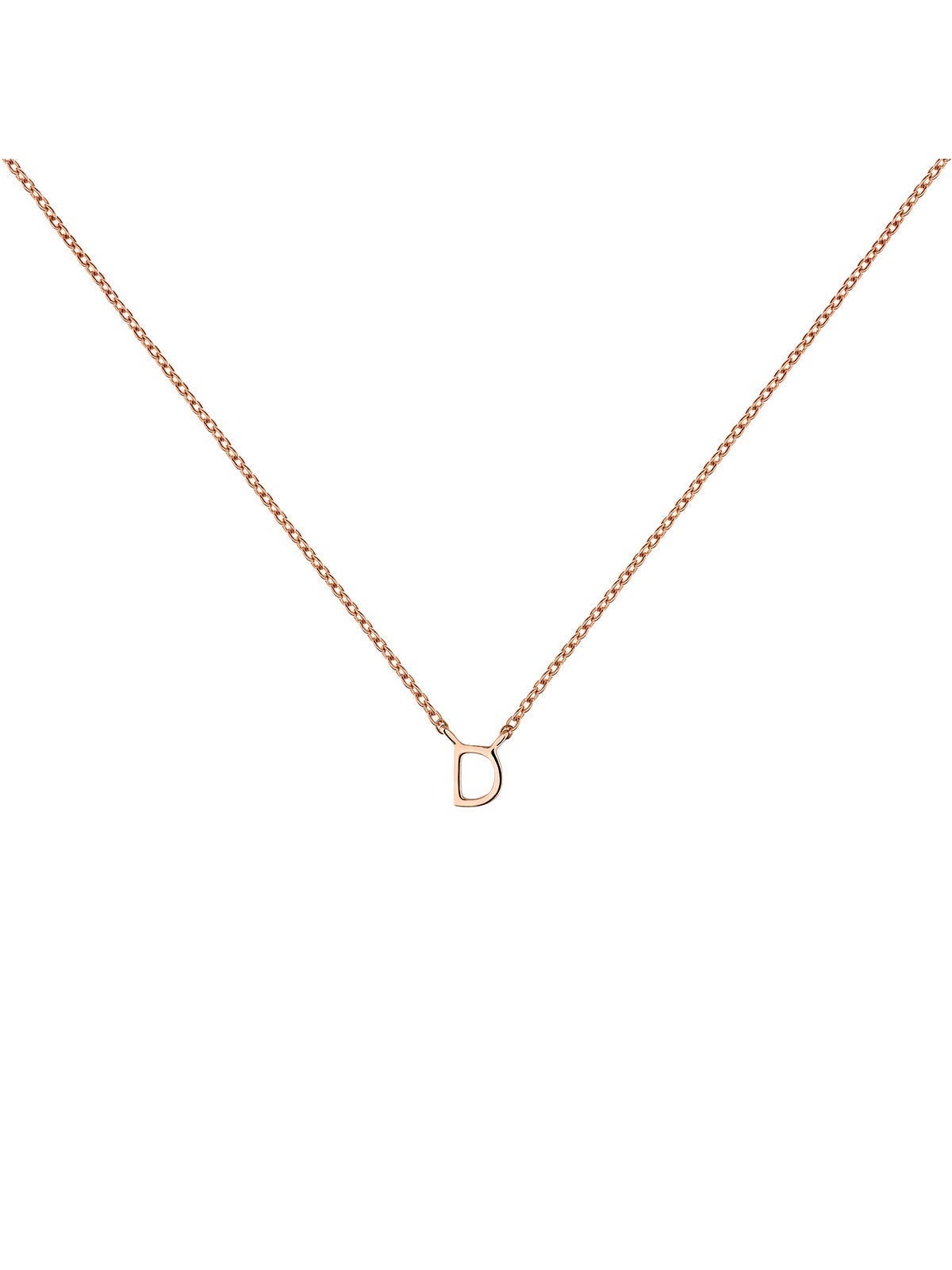 Colgante de oro rosa de 9K con inicial D