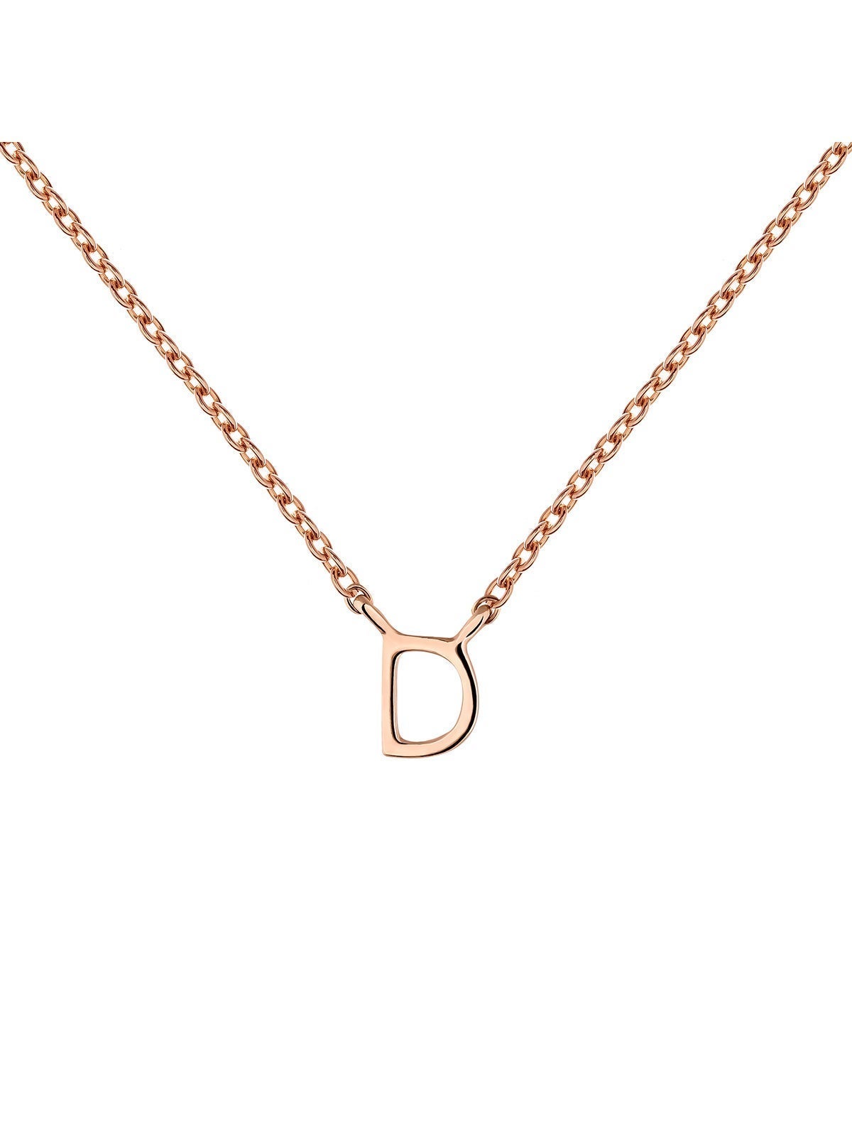 Colgante de oro rosa de 9K con inicial D