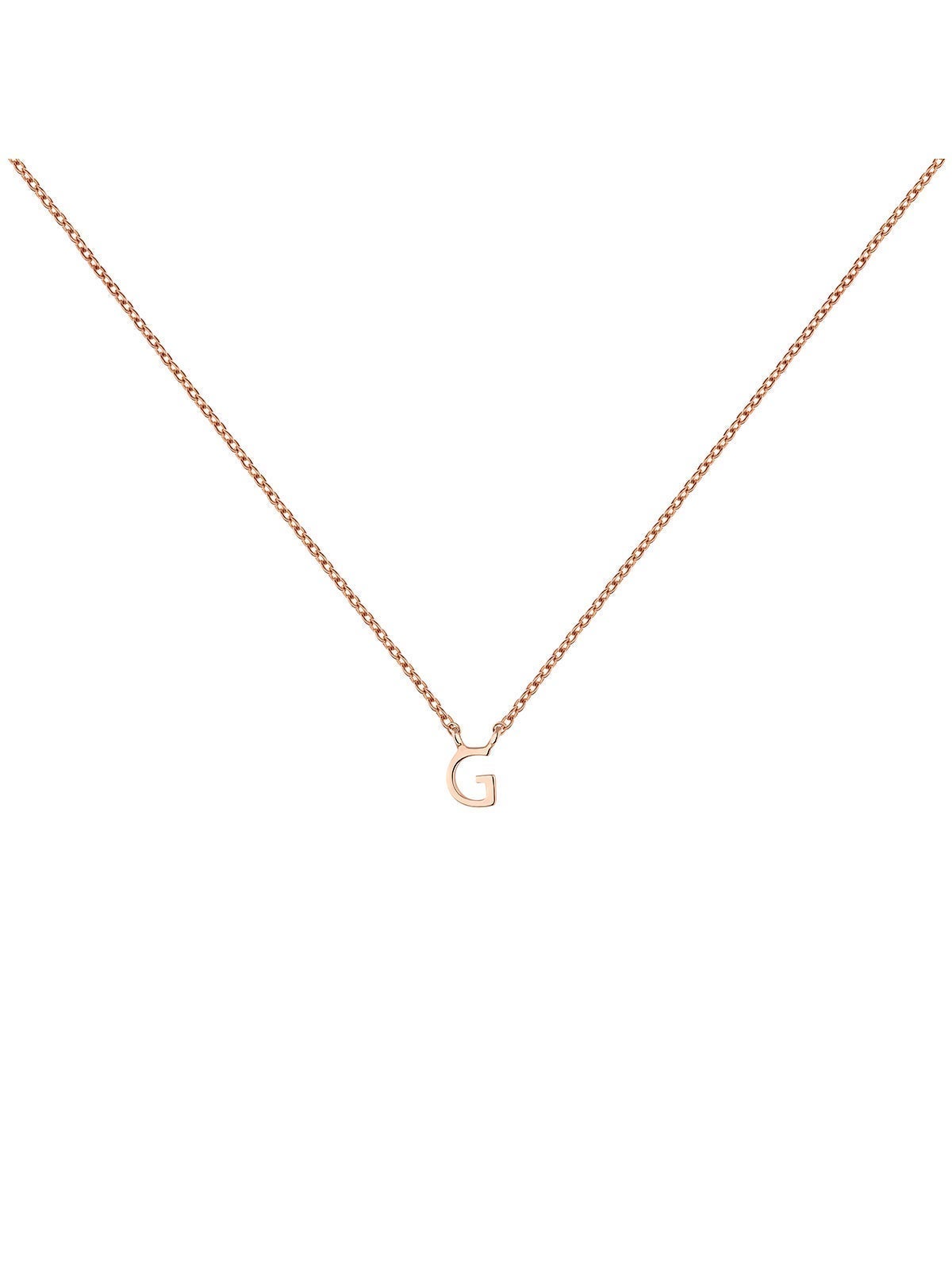 Colgante de oro rosa de 9K con inicial G