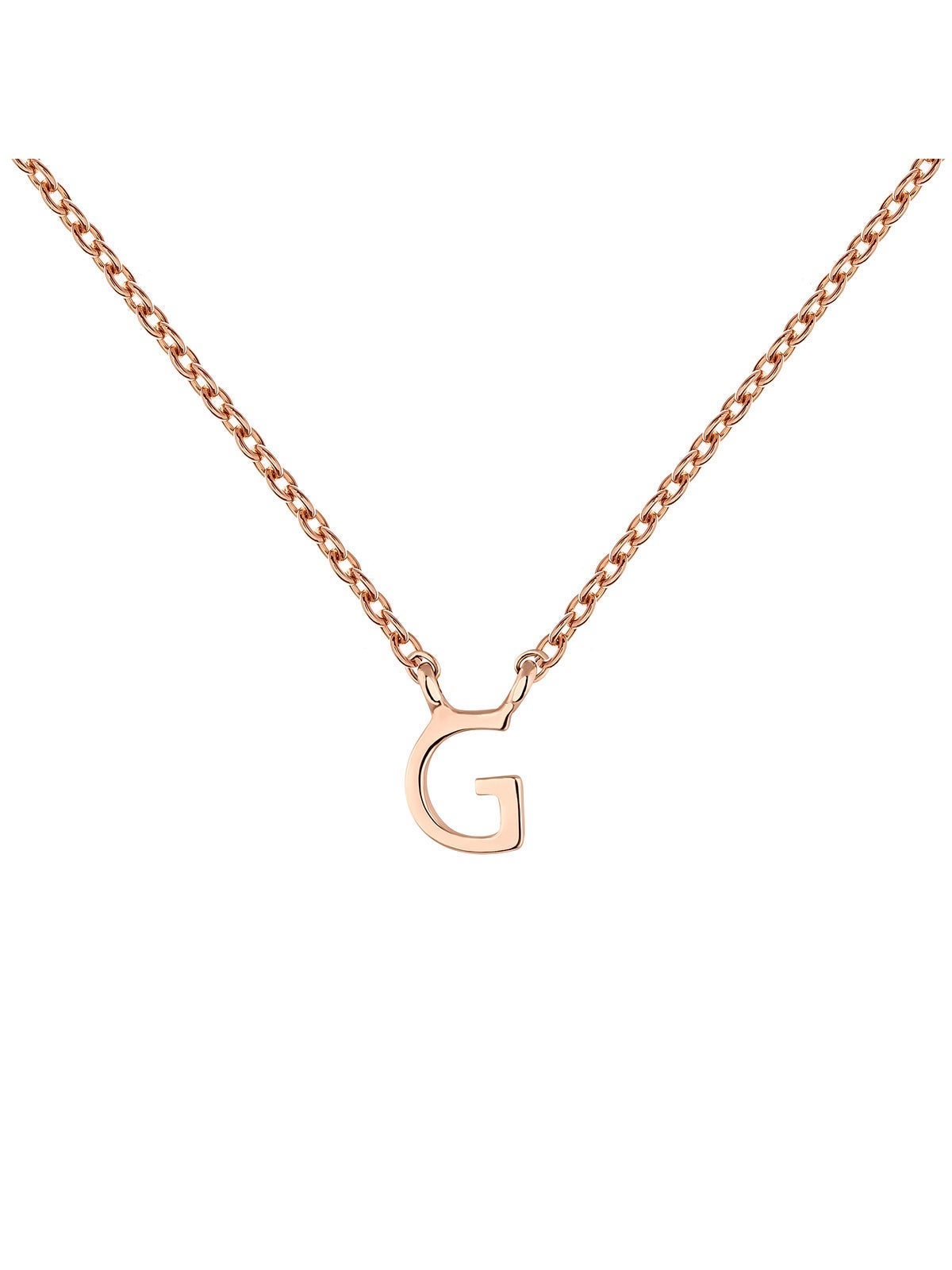 Colgante de oro rosa de 9K con inicial G