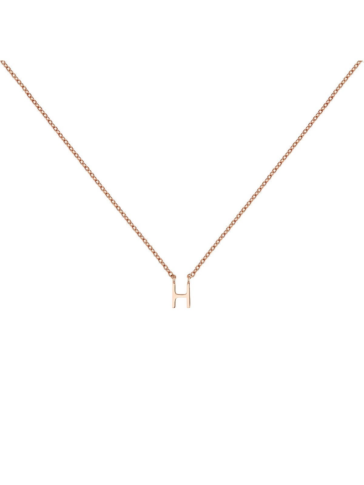 Colgante de oro rosa de 9K con inicial H