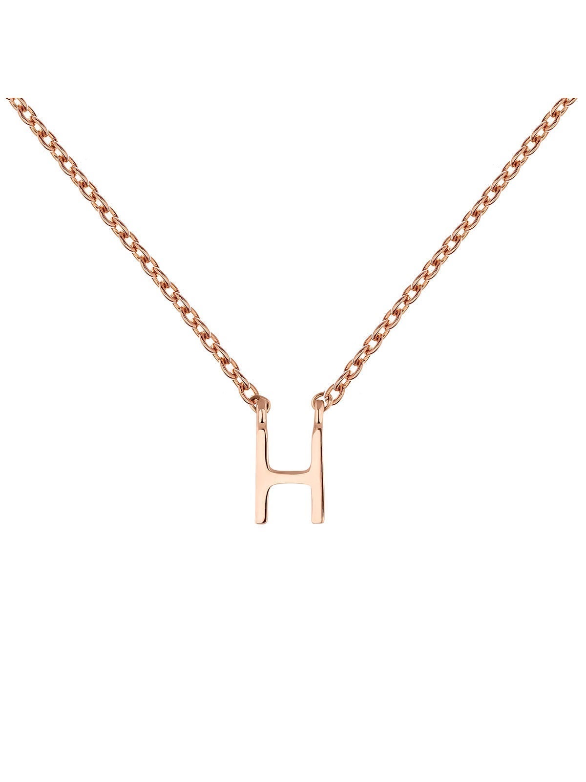 Colgante de oro rosa de 9K con inicial H